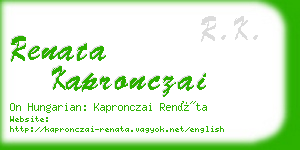 renata kapronczai business card